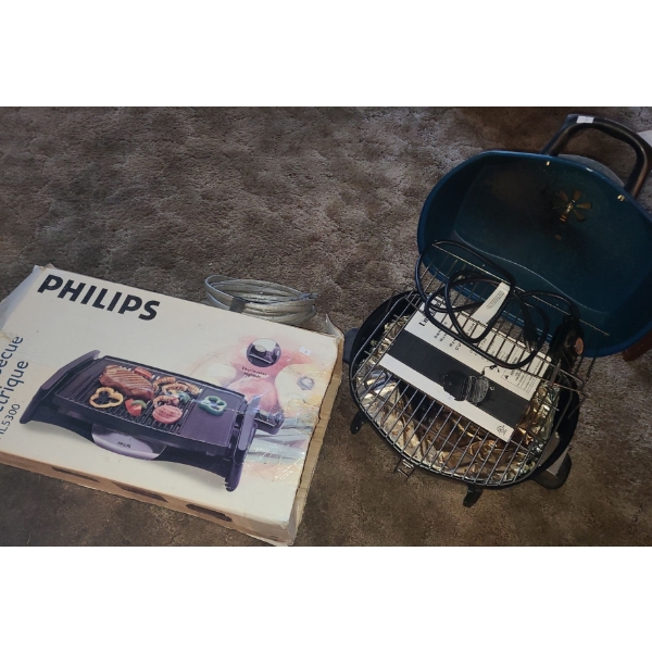Philips Indoor Electric Barbeque  Model HL 5300  and Uniflame Outdoor Electric Grill Model 252801