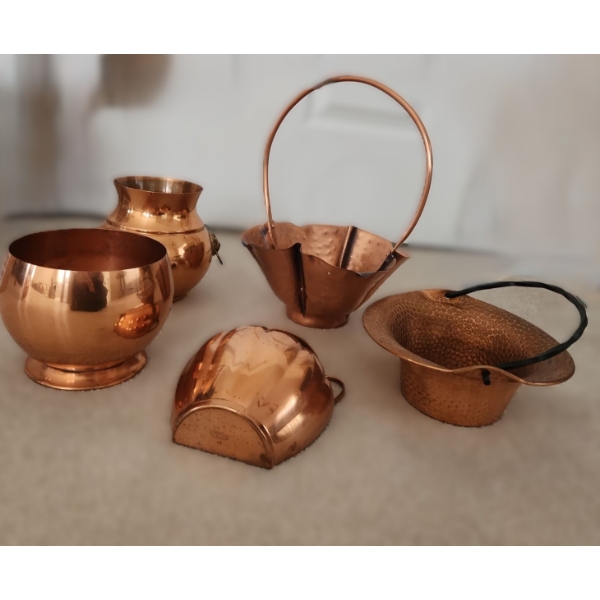 Copper Decor: Tallest Basket 8 X 8, 12 T, Shorter Pot 5.5 Top, 4.5 T, Wall Urn and More!
