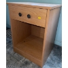 Image 3 : Small WoodenSide/End Table w/ Drawer & Upholstered Foot Stool 17"w x 17"d x26"tall
