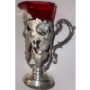 Image 6 : Cranberry Glass Platter Decorative Jug Hanging Egg Candle Holder Faux Florals 17T  & More 