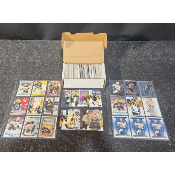 1 Box Of Boston Bruins Varied Year Hockey Cards With 2 Sleeves		