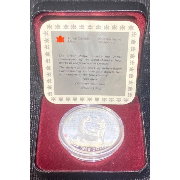 1988 250th Anniversary of the Saint-Maurice Ironworks 50% Silver 23.33 Grams