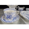 Image 8 : Royal Albert Crown China Blue and White Tea Set with Gilded Edges, 22 Pieces