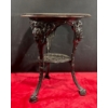 Image 1 : Intricately Carved Side Table with Red Top 23Wx23Dx28H