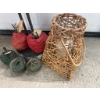 Image 4 : Decorative Hardened Fabric Statue, Wicker Home Decor, and Framed Abstract Artwork