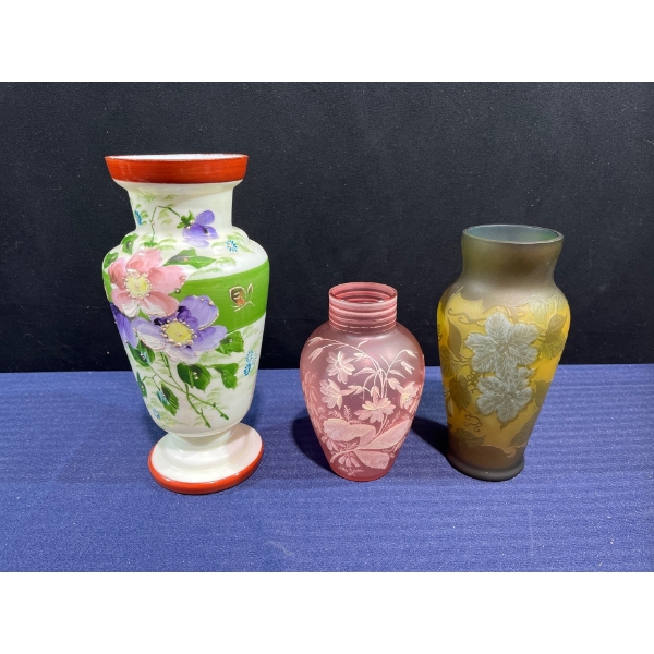 Handpainted Glass Vases 6H-11H