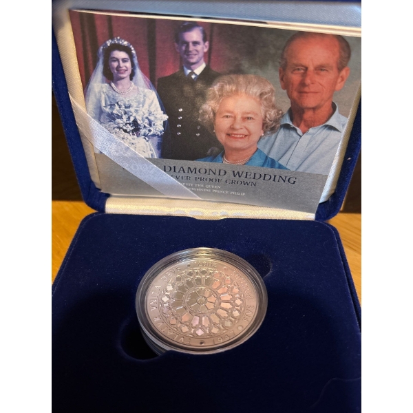 5 Pounds - Elizabeth II Diamond Wedding