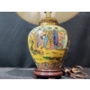 Image 3 : Hand Painted Geisha Art Lamp on Wooden Base- Tested. 