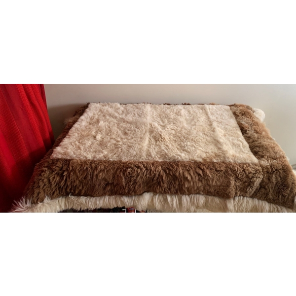 Handmade Fur Throw w/ Eagle Embroidery on Back Side 63x44