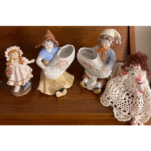 Ceramic Dutch Figurines 5T w/ Ginger BabyDoll & More