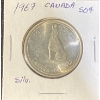 Image 1 : 1967 Canadian 50 Cent Coin 80% Silver 11.66 Grams