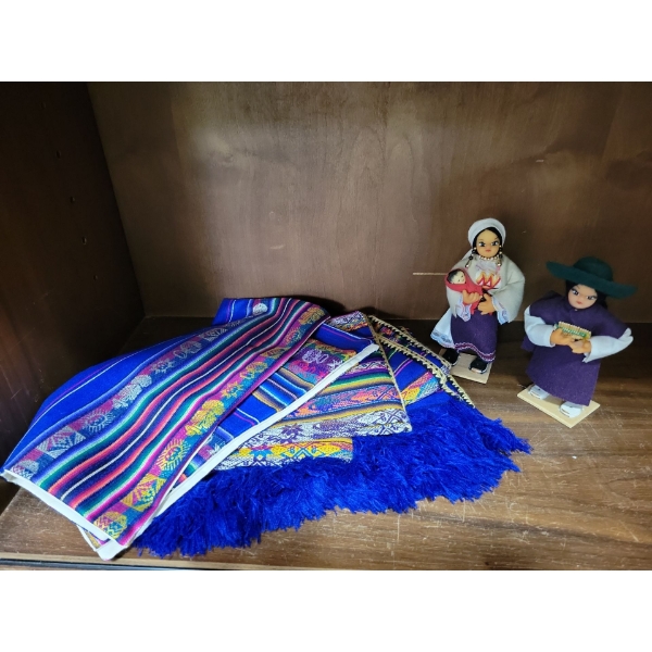 Peruvian Dolls 6T w/ Traditional Andean Tapestry