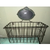 Image 5 : Decorative Lot: Patterned Boxes, Wooden Planks, Wire Basket, and Pillar