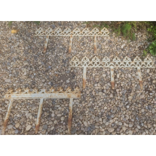 Three Decorative Metal Garden Edging Fence Pieces