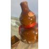 Image 2 : Vintage Brown Glazed Ceramic Gourd-Shaped Decanter with Cup