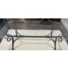 Image 2 : Metal Base Glass Top Coffee Table w/ White   44x21x40"tall