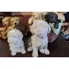 Image 1 : Resin Dogs in Basket Statue 12 T, 8 Diameter Base and 2X Concrete Single Dogs, Resin Group of Dogs