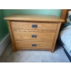 Image 1 : Oak 3 Drawer Wooden Nightstand 36W x 28H x 18D