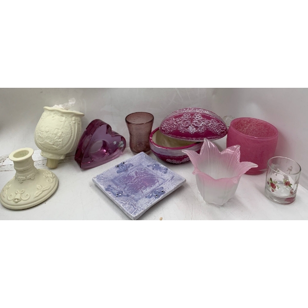 Pink/Purple Candle Holders Collection #4, Including Partylite 