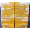 Image 4 : Hand Carved Yellow Marble Bookends & Black Obsidian Aztec Sculptures 
