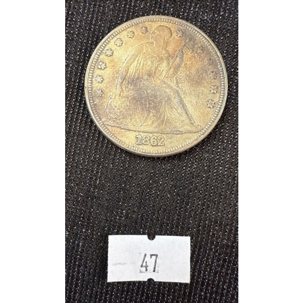 1862 United States Liberty Quarter Dollar - Silver