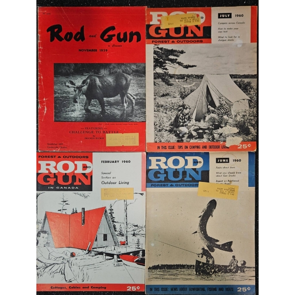 Four Rod & Gun Magazines from the 1950s-1960s