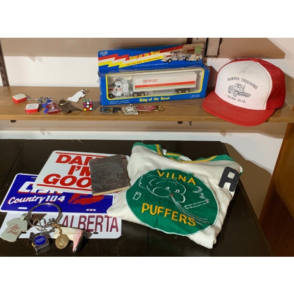 Trucker Essentials -Diecast King of The Road Truck Hat Jersey License Plates & More