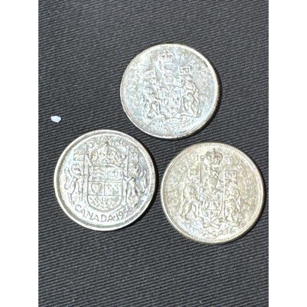 1956 & 59 & 64 Canadian Silver Half Dollars