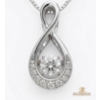 Image 4 : 10K White Gold Diamond Pendant, Teardrop & Infinity Symbol With A Central Swaying Diamond 2.13G 