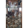 Image 1 : Contents of Cabinet- Decor: Ceramic Deer 7 W, 7 T, Metalware Pitcher 7 T, Angel Figurines and More!