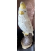 Image 2 : Palmistry Hand Sculpture Caged Bird Skeleton & Cockatiel Figurine 