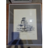 George Weber Art Sketch - Depiction Of A Grain Elevator 