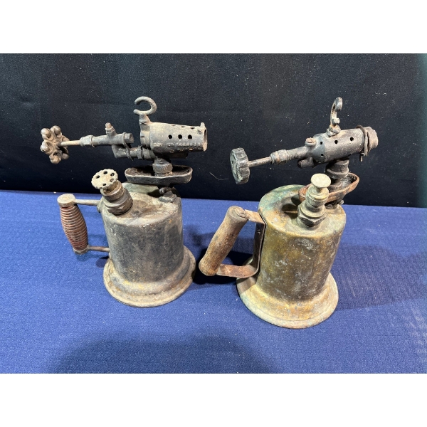 2 Large Antique Plumbing Torches 