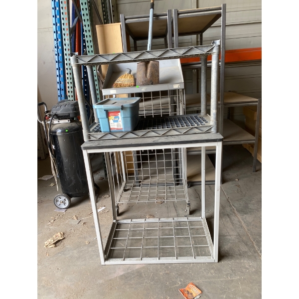 Metal Industrial Shelving Units with Grid Design