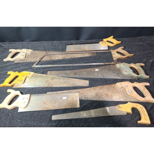 Assorted Vintage Saws- Longest 30 W- Disston Canada, Mibro Tool and Others 