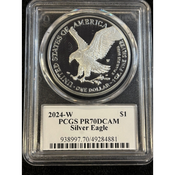 2024-W Silver 1oz US Eagle PCGS PR70 DCAM
Great edition to a slabbed collection