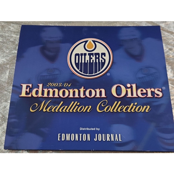 2003/04 Edmonton Oilers Medallion Collection Including Hockey Cards and Commemorative Medallion 