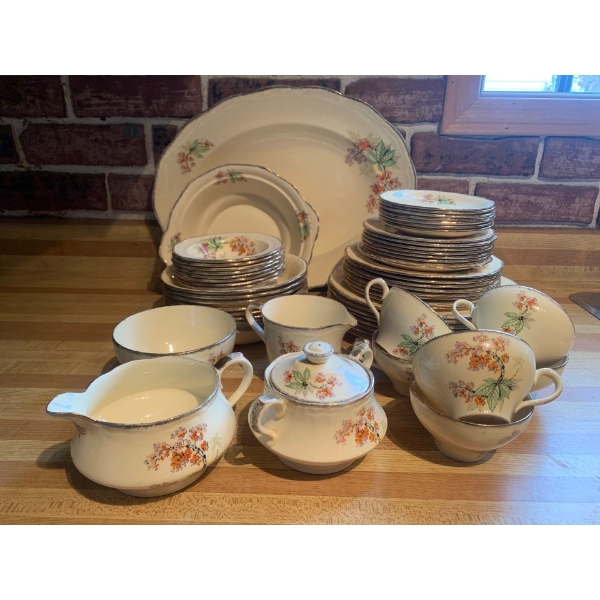 1930s Made in England Churstea China Set Made by Alfred Meakin, perfect for Christmas Dinner