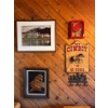 Image 1 : Collection Of Cowboy Art, Red Clock, Ship Painting And Picture Of A Resort
