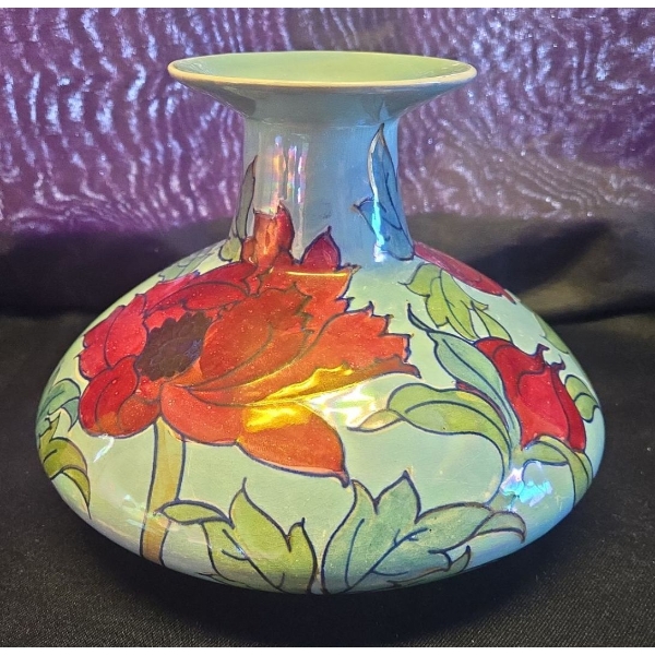 Bursley Ware Hand Painted Vintage Vase w/ Gorgeous Golden Trim