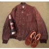 Image 1 : Men's Vintage Suede Bomber Style Jacket & Matching Shoes w/Thermos