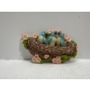 Image 1 : Chalk Decor, Blue Birds Sitting in a Nest with Pink Flowers