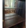 Image 3 : Vintage Wooden Display Cabinet w Flanked Side Cupboards & Mirror 59 w 13 1/2 d 61 h