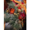 Image 2 : Lovely Wreath Styled Centre Piece Candle Holder w/ Large Red Glass Vase 