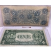 Image 2 : 1863 US Confederate States of America 10 Dollar Note & 1935 United States of America 1 Dollar Note 