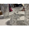 Image 3 :  vintage pinwheel, crystal sugar, bowl, creamer, two vases, candy dish, and a candle holder