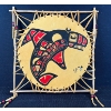 Image 1 : Wooden + Leather Bound Navajo Original Artwork 15" x 15"