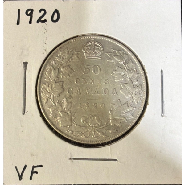 1920 VF Canadian Half Dollar 80% Silver