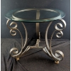 Image 1 : Round Glass and Metal Side Table #2