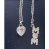 Image 2 : Swarovski Crystal Heart Necklace and MOM Necklace with Bracelet 